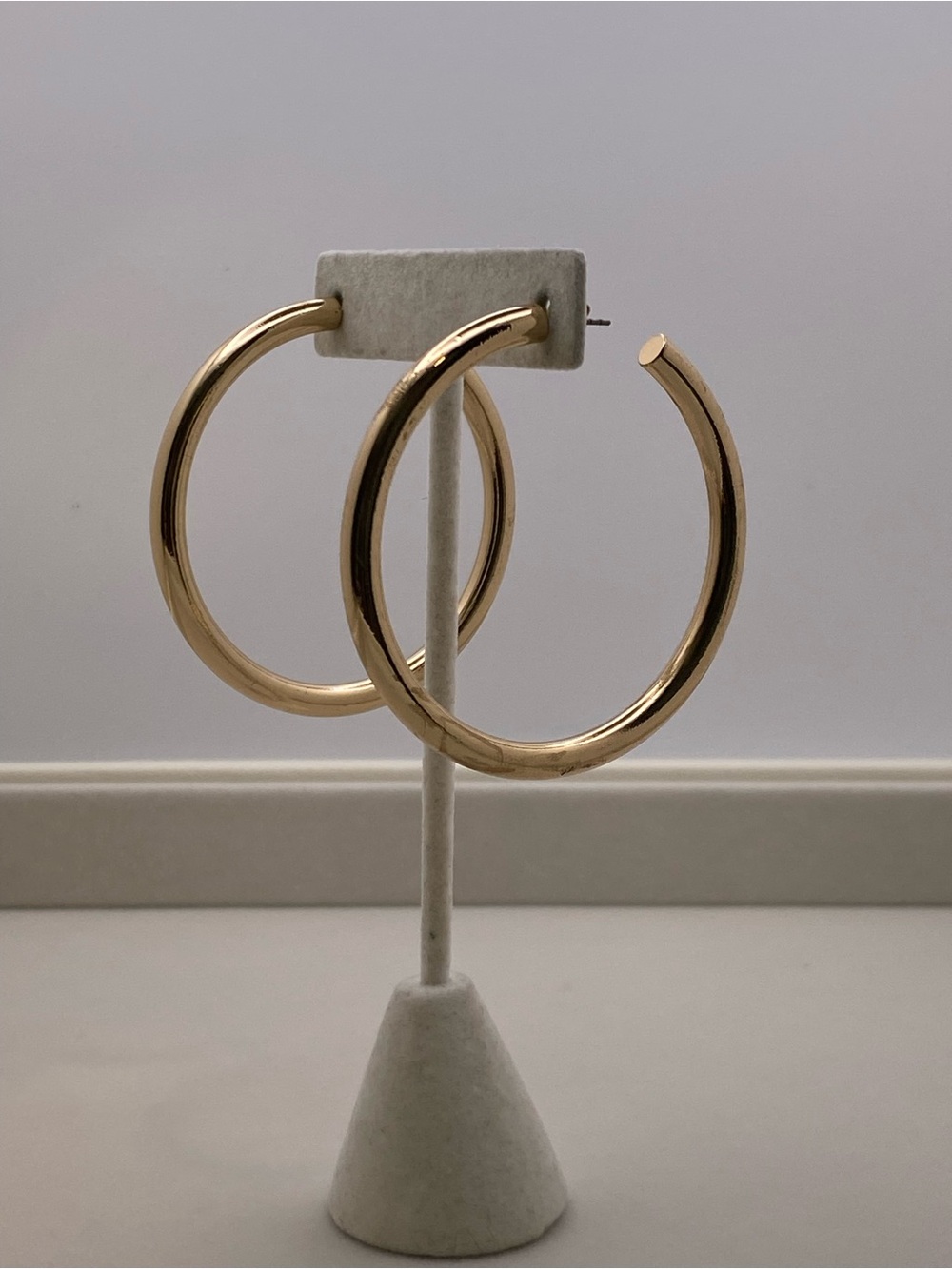 Zara Shiny Gold Thick Hoop Earrings